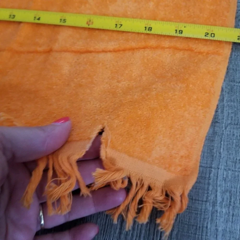 Vintage Towels Cannon Monticello Orange Yellow Bath Set 6 Piece Floral Flowers